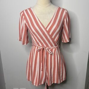 Blue Rain XXS Striped Short Sleeve Romper